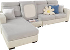 Super Stretch Sofa Cover 1 2 3 4 Seater L Shape, WearResistant Spandex Corner Sofa Cover Non Slip Sofa Slipcovers with Elastic Bottom, Great for Kids & Pets (Weave Light Grey, Backrest Cover)