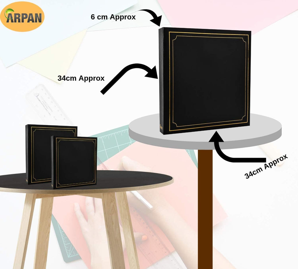 Large Slip In Photo Album Holds 500 Photos 6'' x 4'' Gold Stamp Padded Cover Black