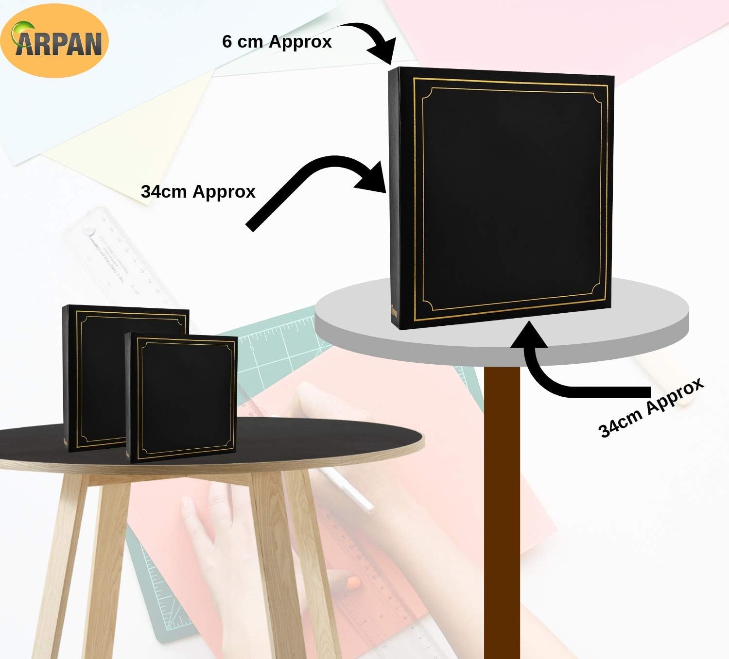 Large Slip In Photo Album Holds 500 Photos 6'' x 4'' Gold Stamp Padded Cover Black