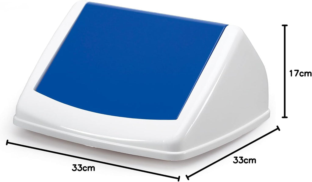 DURABIN Square 40 Flip Lid Blue - To Be Used with DURABIN 40 Square Waste Bin - Easy To Handle and Use - Perfect For Any Workplace