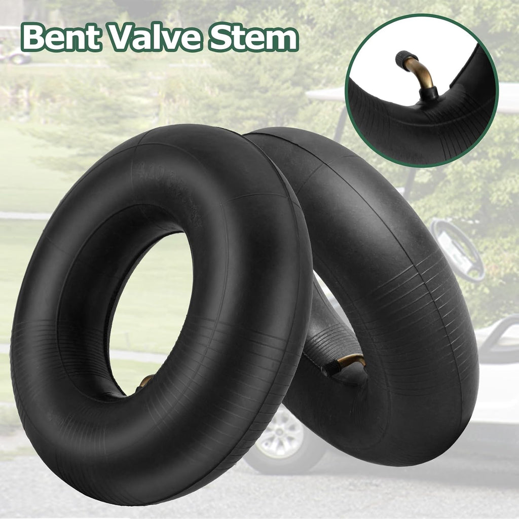 4.10/3.50-4 Inner Tube, 2Pcs 410/350-4 Replacement Inner Tubes with Standard Bent Valve Universal Fits for Wheelbarrow Hand Trucks Lawn Movers Garden Utility Cart Trolley
