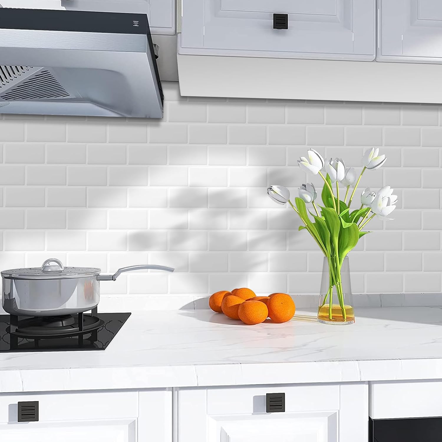 10-Sheets 3D Self Adhesive Peel and Stick Wall Tiles, Splashback & Metro Subway Tiles for Kitchen & Bathroom (30.5x30.5cm)