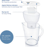 Marella XL Water Filter Jug White (3.5L) incl. 1x MAXTRA PRO Pure Performance cartridge - large-volume jug with digital LTI and Flip-Lid - now in sustainable Smart Box packaging