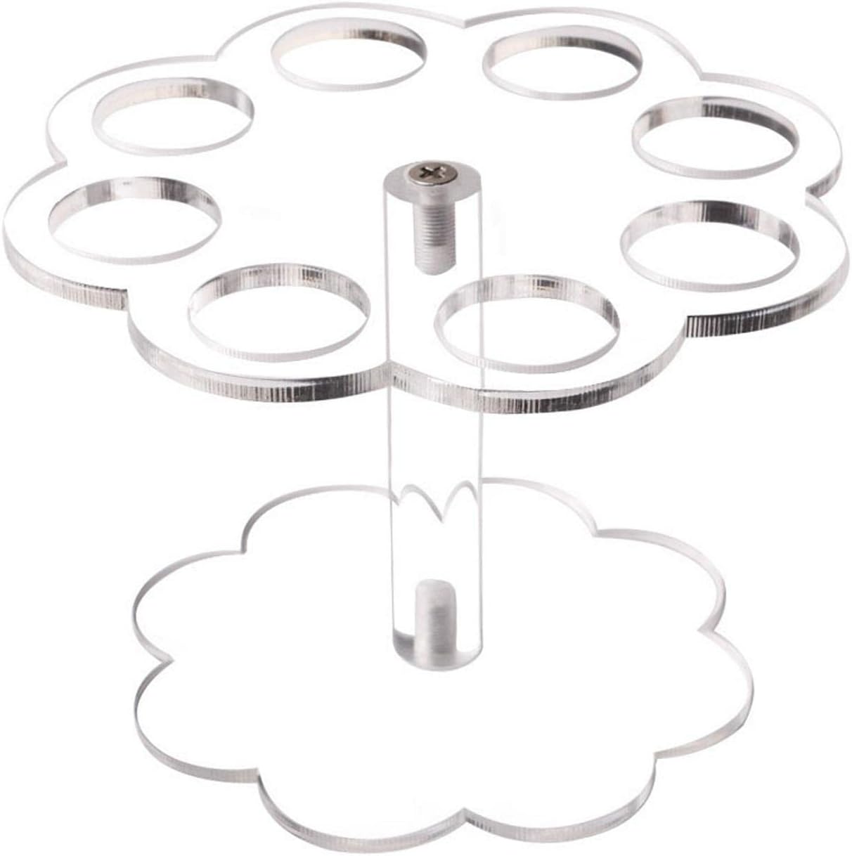 Anwangda Ice Cream Cone Holder Stand, 8 Holes Acrylic Ice Cream Stand, Reusable Detachable Transparent Acrylic Ice Cream Cone Holder for Party DIY(Transparent)