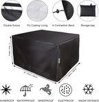 Garden Furniture Covers Waterproof, Outdoor Patio Table Covers Heavy Duty 210D Anti-UV Windproof Protective Cover for Outside Rattan Table and Chair Set (126x126x74cm)