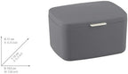 Barcelona Bathroom Box/Storage Basket with Lid, Completely Unbreakable, 19.5 x 11 x 16 cm, Anthracite, grey, 19, 5 x 11 x 16 cm