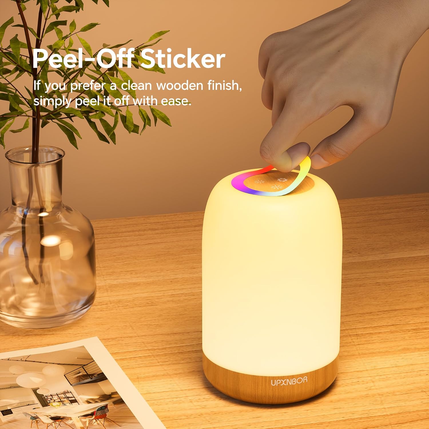 Night Light, LED Touch Bedside Table Lamp with Dimmable Light, 256 RGB Colours and 5 Brightness Levels, Timer, Hanging Hook, USB Rechargeable, Portable Lamp for Bedroom, Living Room, Kids