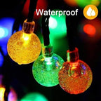 Solar Fairy Lights Outdoor, 100LED 12M/39Ft String Garden Lights 8 Modes,Waterproof Crystal Ball Lights, Decorative Lighting for Home, Yard,Patio, Christmas (Multi-Coloured)