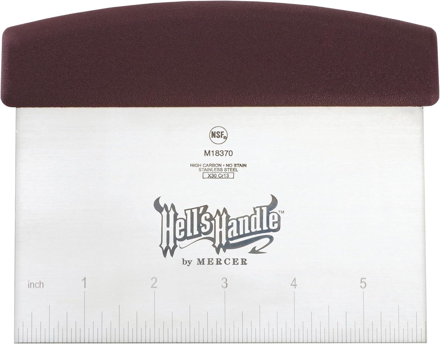 Hell's Handle 5 Bench Scraper, Stainless Steel, Stainless, 15.1 x 1.9 x 12.1 cm