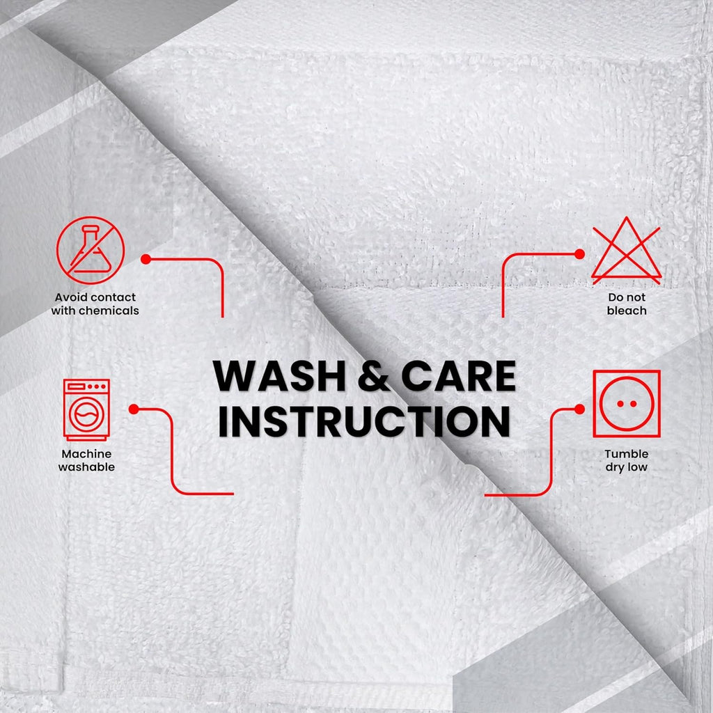 12 Pack Face Cloths |30x30 cm| 100% Cotton Wash Cloths - Ultra Soft & Highly Absorbent Fingertip Towels for Spa, Gym, Hotel & Bathroom |Brilliant White|