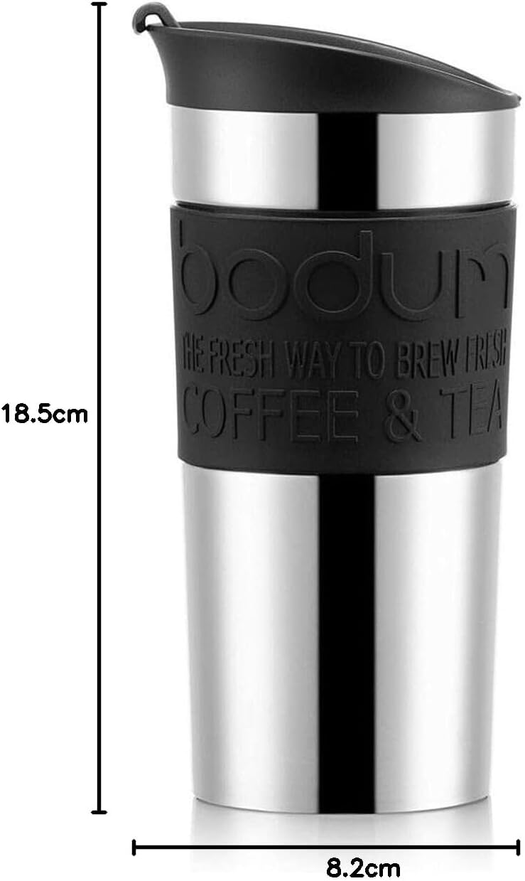 11068-01 Travel Mug Vacuum with flip top lid, Black, Small, 0.35 l, 12 oz, Pack of 1