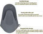 Oven Glove Thicken Silicone Pot Holder Mini Oven Mitt Heat Resistant Pinch Covers for Baking, Cooking, Bbq Grilling (grey)
