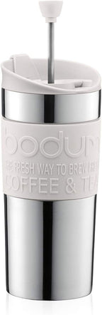 Travel Press Coffee Maker, Vacuum, Small, 0.35 Litre - White