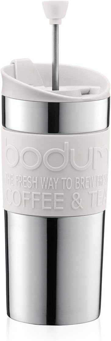 Travel Press Coffee Maker, Vacuum, Small, 0.35 Litre - White