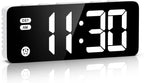 Digital Alarm Clock, 5.8 Inches LED Bedside Clock for Kids Bedrooms with 4 Dimmable Brightness, 3 Adjustable Volume, Snooze (1.5m USB Cable Included)