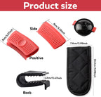 Pot Holder Set – 4 Silicone Pan Handle Covers & 2 Pieces Hot Handle Holders – Heat Resistant & Non-Slip Handle Grips for Frying Pans, Skillets & Griddle Pans
