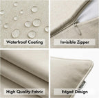 Pack of 2 Outdoor Weatherproof Cushion Covers Decorative Modern Throw Pillow Covers Decoration Polyster Linen-Look Pillowcases For Garden Sofa Living Room Bed Cushion Cover 45x45cm B-Beige
