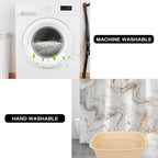 Shower Curtain Mould Proof Mildew Resistant Bathroom Shower Curtains Waterproof Shower Curtain 100% Polyester Marble Shower Curtains with 12 Hooks, 180 x 180 cm (Marble)