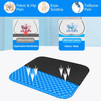 TOEVE Large Gel Seat Cushion For Long Sitting With Non-Slip Covers,Soft & Breathable For Chair,Gaming,Car,Office,Desk Chair and Wheelchair,Office Pads (45 x 45cm-Grey) (40 x 35 x 2.5 cm-Blue)