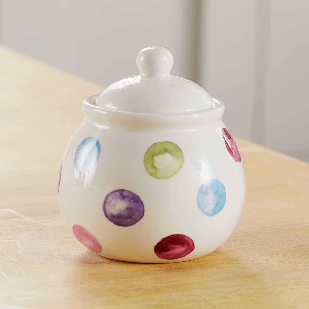 British Designed Sugar Bowl with Lid | Ceramic Sugar Pot with Modern Designs | Sugar Bowls with Lids Perfect for Any Kitchen - Spotty Dotty Secondary image