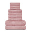 Towels Family Bale Set - 10 Piece 100% Egyptian Cotton, 4x Face 4x Hand 2x Bath Towel, Premium Quality Highly Water Absorbent Bathroom Accessories, Machine Washable, Blush Pink