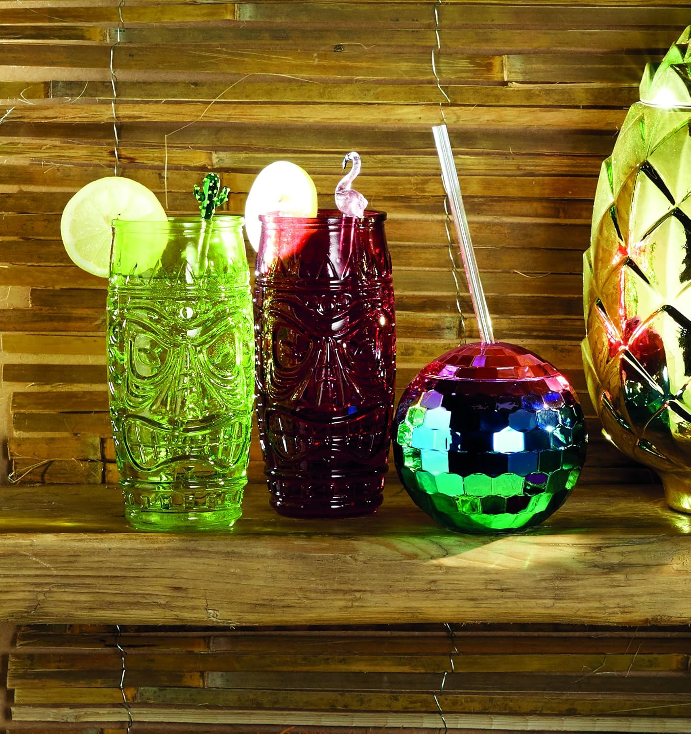 BCSTIRASTD Tropical Chic Novelty Glass Cocktail Stirrers (Set of 6), 1 x 1 x 1 cm