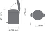NewIcon Pedal Bin 5L - Small Waste Bin for Bathroom or Toilet - Soft Closing Lid - Light Pedal Operation - with Removable Inner Bucket - Non-Slip Base - Dreamy Blue - 21 x 27 x 29 cm