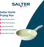 Earth 20cm Frying Pan – Healthy Ceramic Non-Stick Coating, PFAS-Free Induction Cookware, Small Aluminium Egg Pancake Cooking Skillet, Easy Clean, PFOA/PTFE-Free, Stay Cool Handle, Green