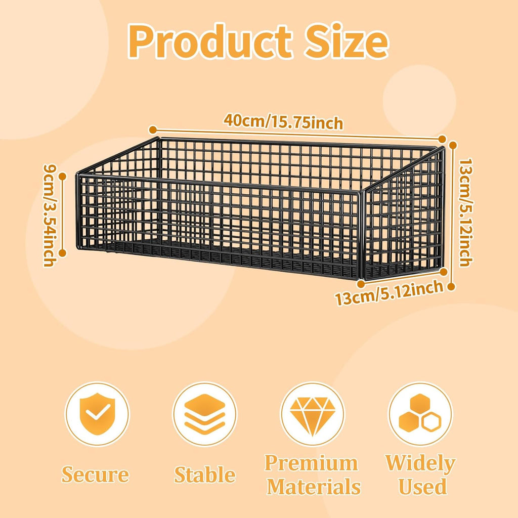 Generic Hanging Wall Basket Metal Hanging Rack Wall Mount Pantry Organizer Rack Fruit Wire Basket for Kitchen Onion Potato Vegetable, Large