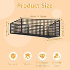 Generic Hanging Wall Basket Metal Hanging Rack Wall Mount Pantry Organizer Rack Fruit Wire Basket for Kitchen Onion Potato Vegetable, Large