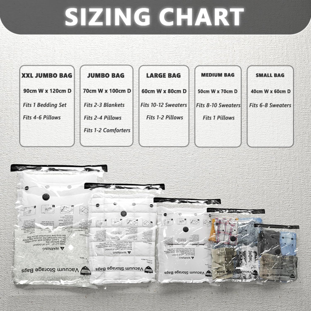 Vacuum Storage Bags 8 Jumbo, Space Saver Bags with Travel Hand Pump, Compression Airtight Sealer Bags for Clothes, Bedding, Pillows, Comforters, Blankets