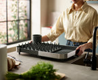 Duo Expanding Dish Drainer Rack with Removable Cutlery Holder, Draining Spout, Stainless-steel/Grey