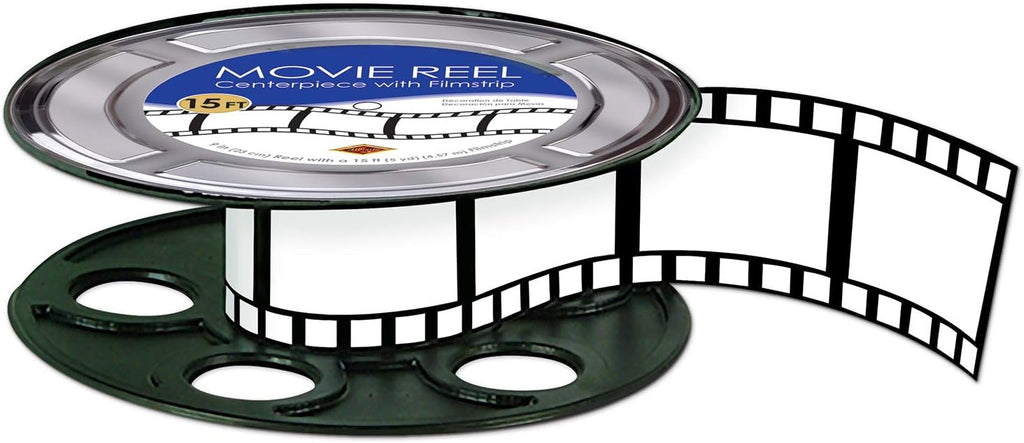 Beistle 50091 Movie Reel with Filmstrip Centerpiece Centrepiece, Cardboard, Multicolor