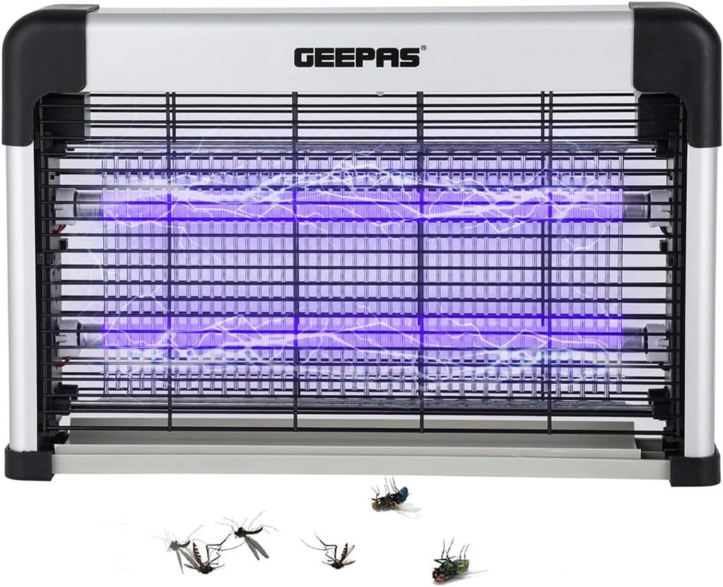 Geepas Electric Fly Killer & Bug Zapper | Powerful UV Light Indoor Insect Trap for Flies, Mosquitoes, Wasps | 50M² Coverage | Odourless & Low Noise | Plug-in Eco-Friendly Pest Control 20W