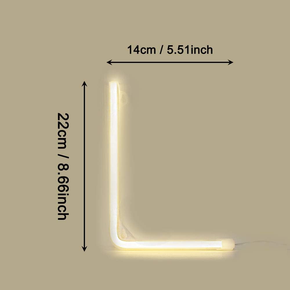 LED Letter Lights Warm White Neon Word Signs Battery/USB Operated Alphabet Sign Art Wall Light for Kids Room Wedding Birthday Party Christmas Home (L)