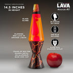 Lamp - 14.5" Volcanic Crags - The Original Motion Lamp - Red and Orange Liquid with Printed Base - Item #2078