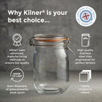 Clip Top Jar 1 Litre (1000 ml) Airtight Glass Storage Jar for Preserving Fruits Vegetables Coffee Tea Rice Flour Nuts Pasta