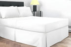 ® Plain Dyed Poly Cotton Pleated Platform Base Valance Sheets | Single | Double | King | Super King | (Double, White)