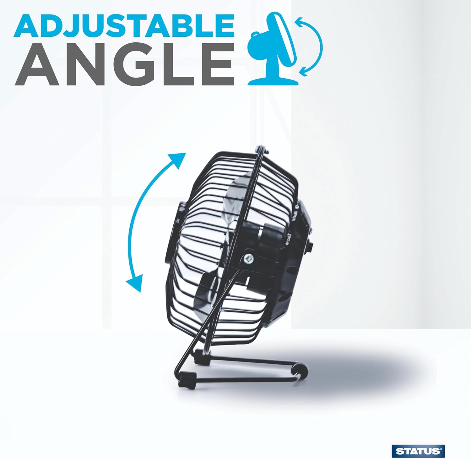 4 Inch USB Desk Fan, Mini Portable, Single Speed, Black, Compact Personal Cooling Fan for Office Travel (SUSBBLKWFAN1PKB4)