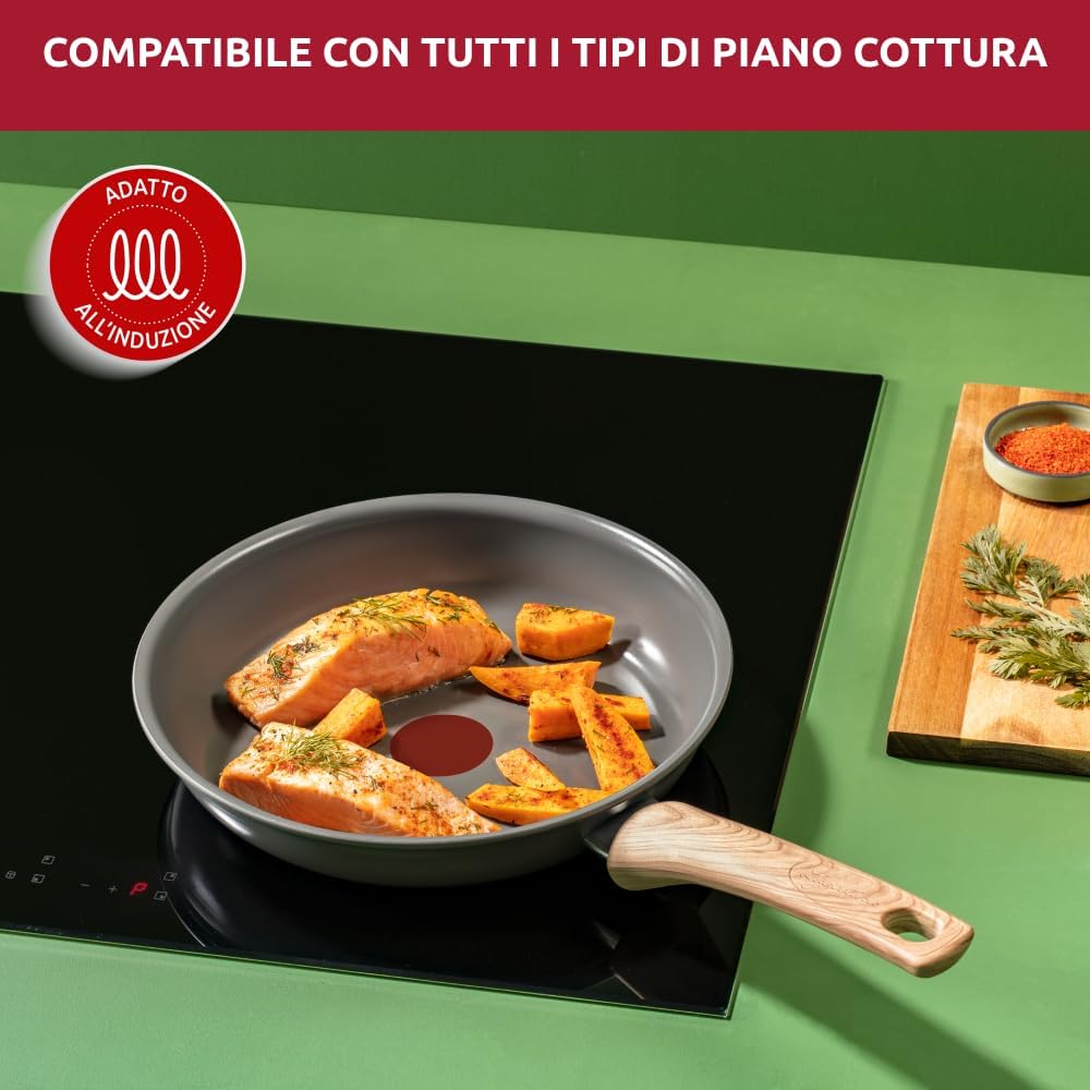 Lagostina Vivissima 20 cm Non-Stick Frying pan with Long Handle, Ceramic Coating, Fast Heating and Even Cooking, Suitable for All Heat Sources, Including Induction