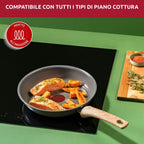 Lagostina Vivissima 20 cm Non-Stick Frying pan with Long Handle, Ceramic Coating, Fast Heating and Even Cooking, Suitable for All Heat Sources, Including Induction