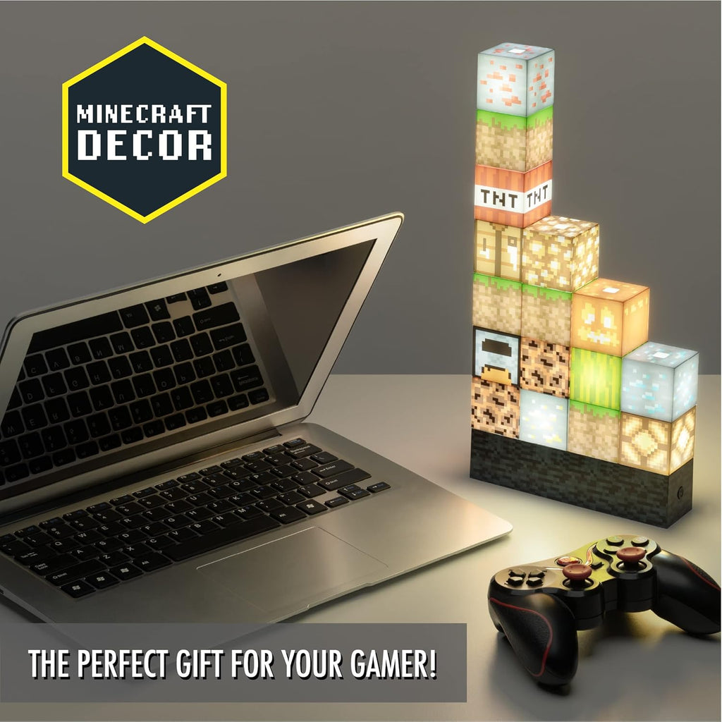 Minecraft Block Building Light - Officially Licensed Merchandise, Building Blocks Night Light, Gifts for Boys, Gaming Bedroom Accessories and Décor | Paladone