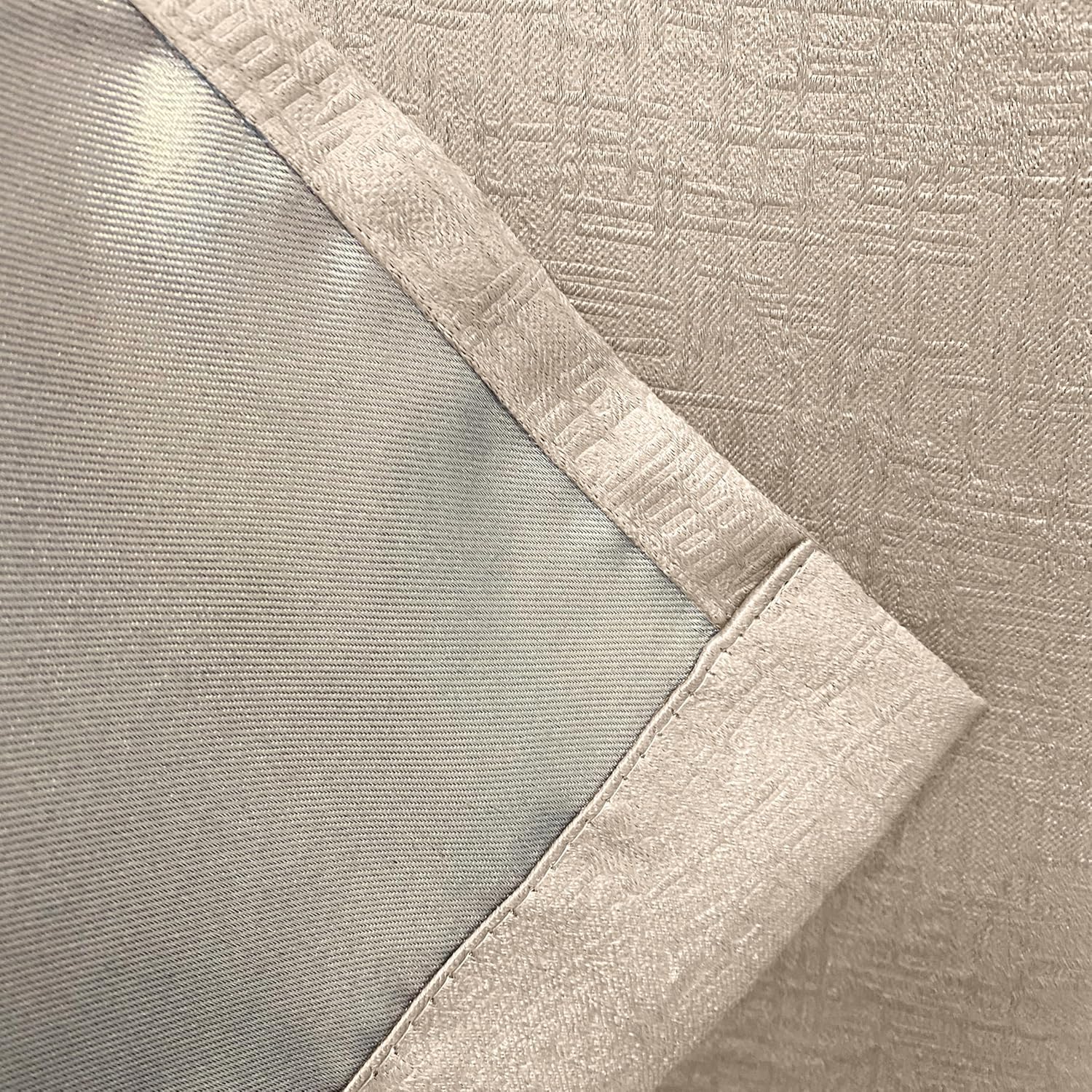 Vogue Cream 66 x 72 inch (168x183cm) Eyelet Thermal Noise Reducing Dim Out Curtains for Bedroom and Living Room