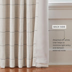 Elrene Home Fashions Windowpane Plaid Grid Blackout Window Curtain Panels/Drapes for Living, Bedroom, Dining Room, Linen, Grey, 52 in x 95 in