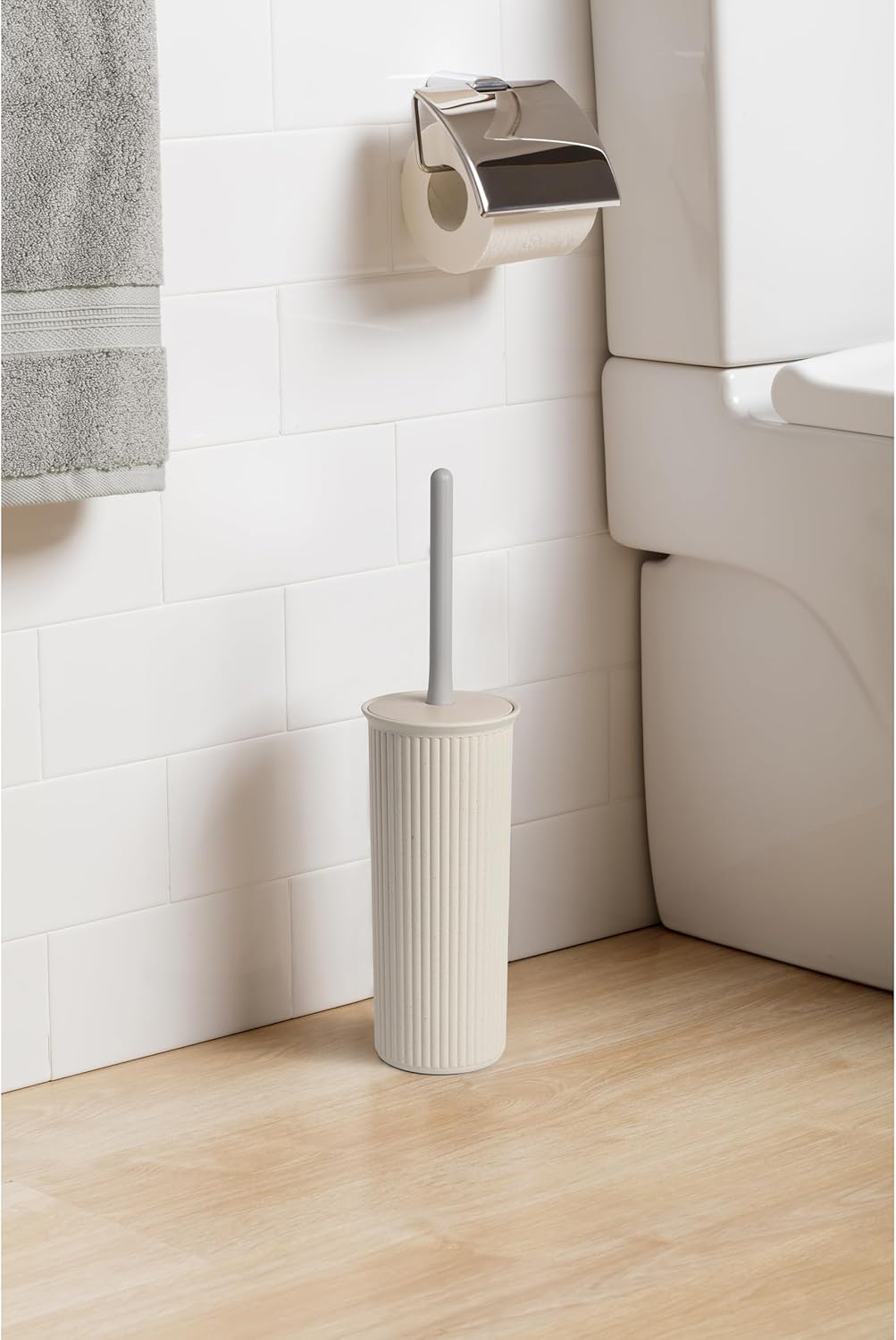 TATAY Toilet Brush | Compact and Functional Design | BPA-Free Recycled Plastic Toilet Brushes | Made in Spain | 9.5 x 9.5 x 39.5 cm - Baobab Collection - Ecohome