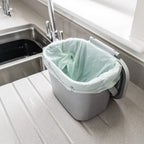 518252 Everyday Kitchen Food Waste Compost Caddy Bin, 4.5 Litre, White/Metallic Sliver, Silver, 4.5ltr