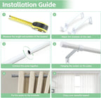 Curtain Poles for Eyelet Curtains Matt White, 16mm Voile Curtain Pole 76-117cm, Window Curtain Rod Metal Extendable with Adjustable Brackets for Bedroom, Living Room