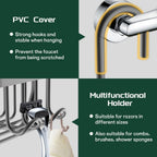 Shower Caddy Hanging Organiser Storage Shelf Without Drilling Shampoo Holder Rustproof Basket Shower Hook Grey