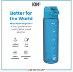 Water Bottle, 500 ml/18 oz, Leak Proof, Easy to Open, Secure Lock, Dishwasher Safe, BPA Free, Hygienic Flip Cover, Carry Handle, Fits Cup Holders, Easy Clean, Carbon Neutral, Blue
