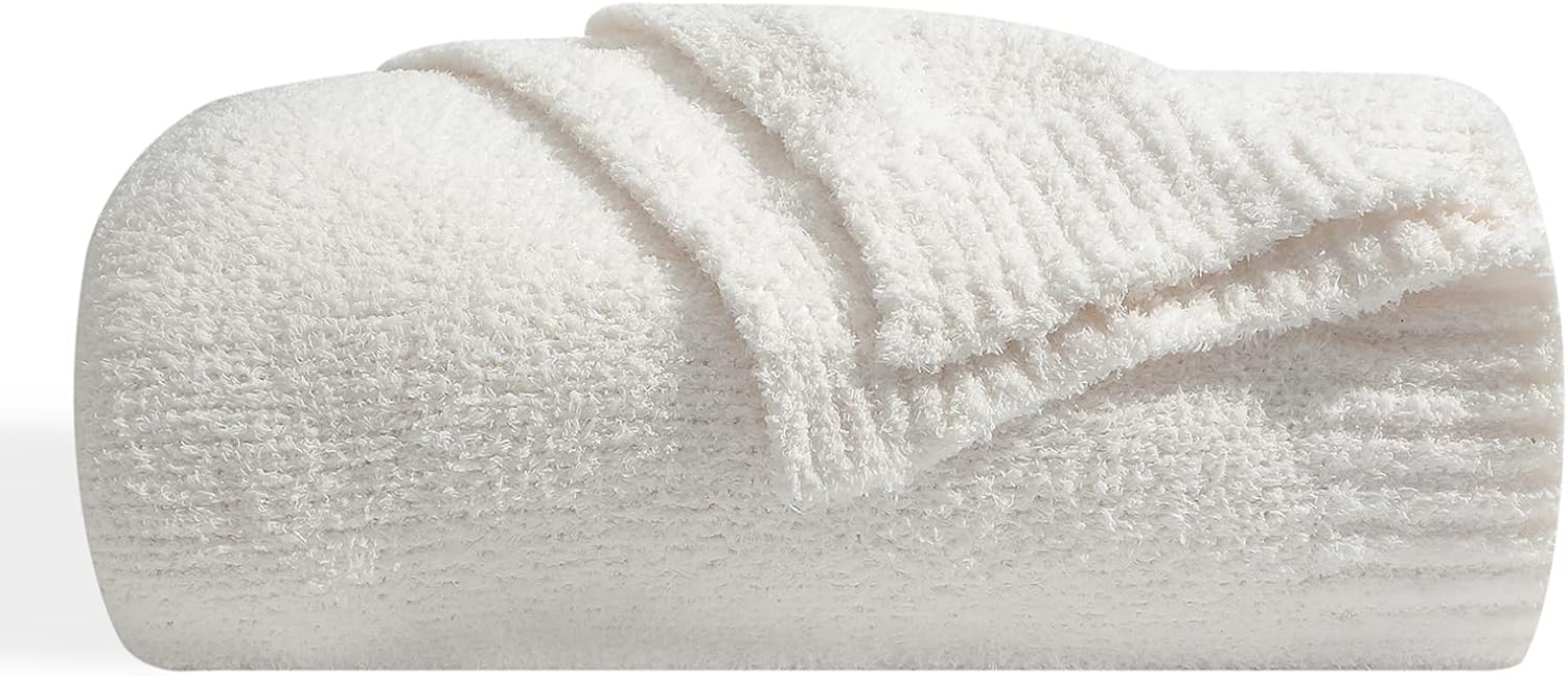 bearberry Super Soft Fluffy Throw Blanket Lightweight Cozy Warm Throw Blankets for Couch Bed Sofa All Season(Cream, 50”x60”) Main image